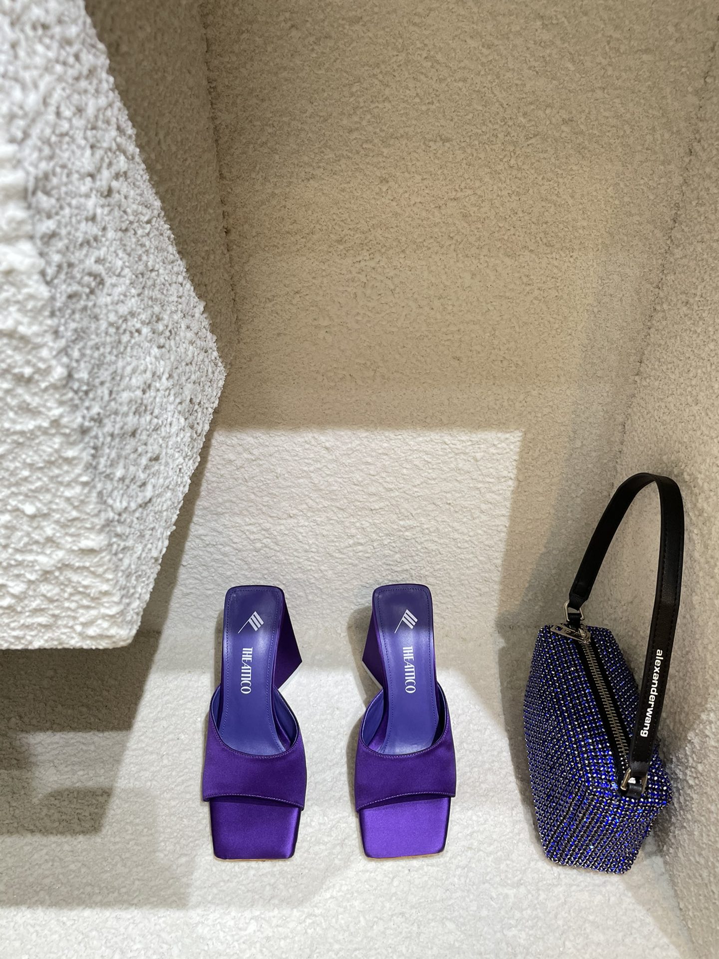 THE ATTICO | 𝟐𝟎𝟐𝟏/𝐒𝐒 𝐧𝐞𝐰 The attico triangle heel sandals lined with sheepskin leather genuine leather outsole