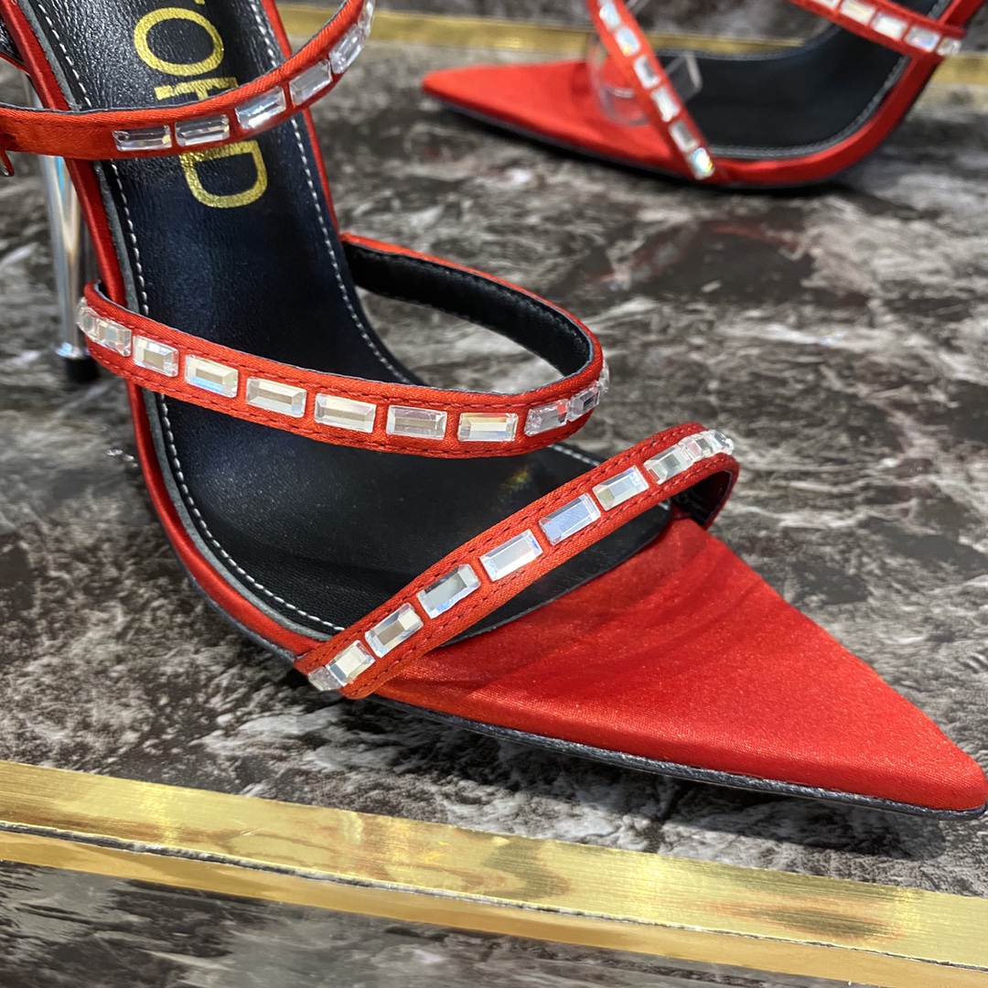 TOM FORD Spring/Summer 2020 counter main new products, pointed toe a word straps back hollow high heel sandals