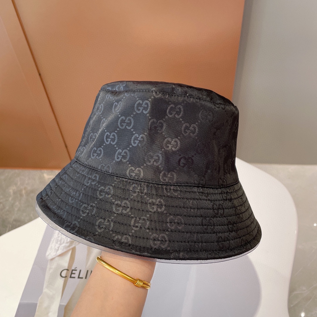 GUCCI new counter synchronous double-sided wear fisherman hat