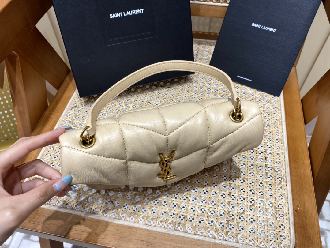 SAINT LAURENT #𝙇𝙤𝙪𝙇𝙤𝙪 𝙥𝙪𝙛𝙛𝙚𝙧LOULOU PUFFER Mini Quilted Lambskin Bag #620333Original Leather