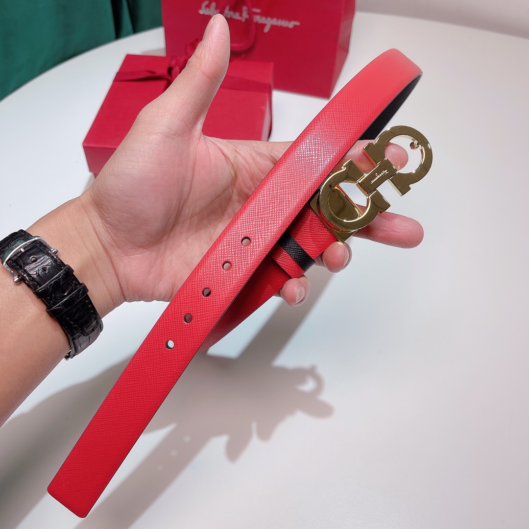 FERRAGAMO double-sided top layer leather belt