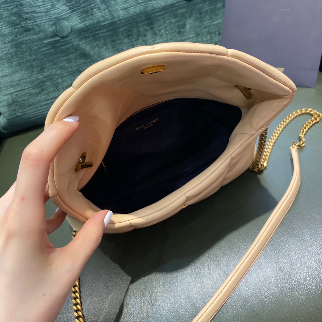 SAINT LAURENT #𝙇𝙤𝙪𝙇𝙤𝙪 𝙥𝙪𝙛𝙛𝙚𝙧LOULOU PUFFER Mini Quilted Lambskin Bag #620333Original Leather