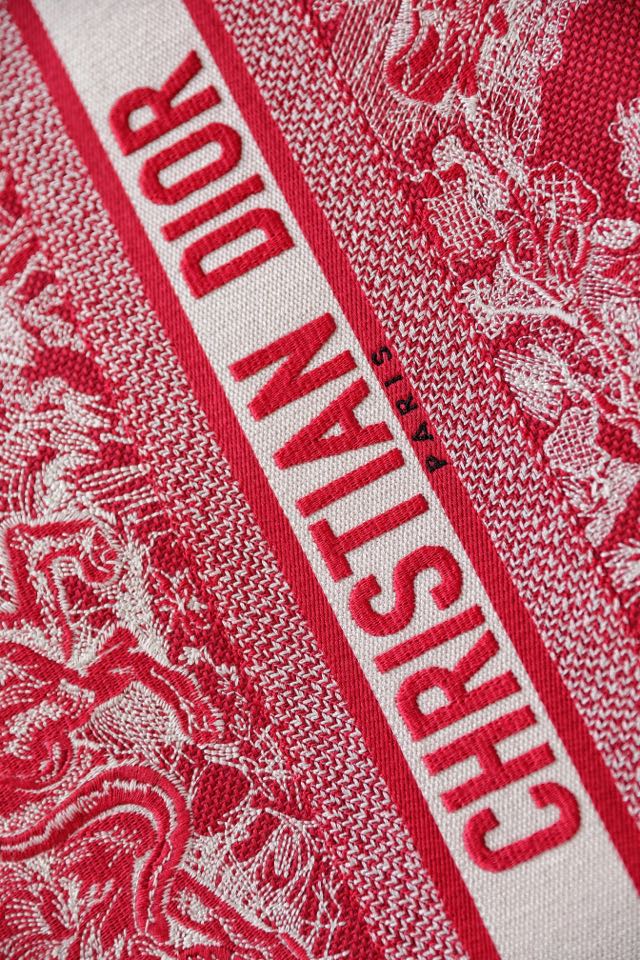 DIOR TOTE red embroidery