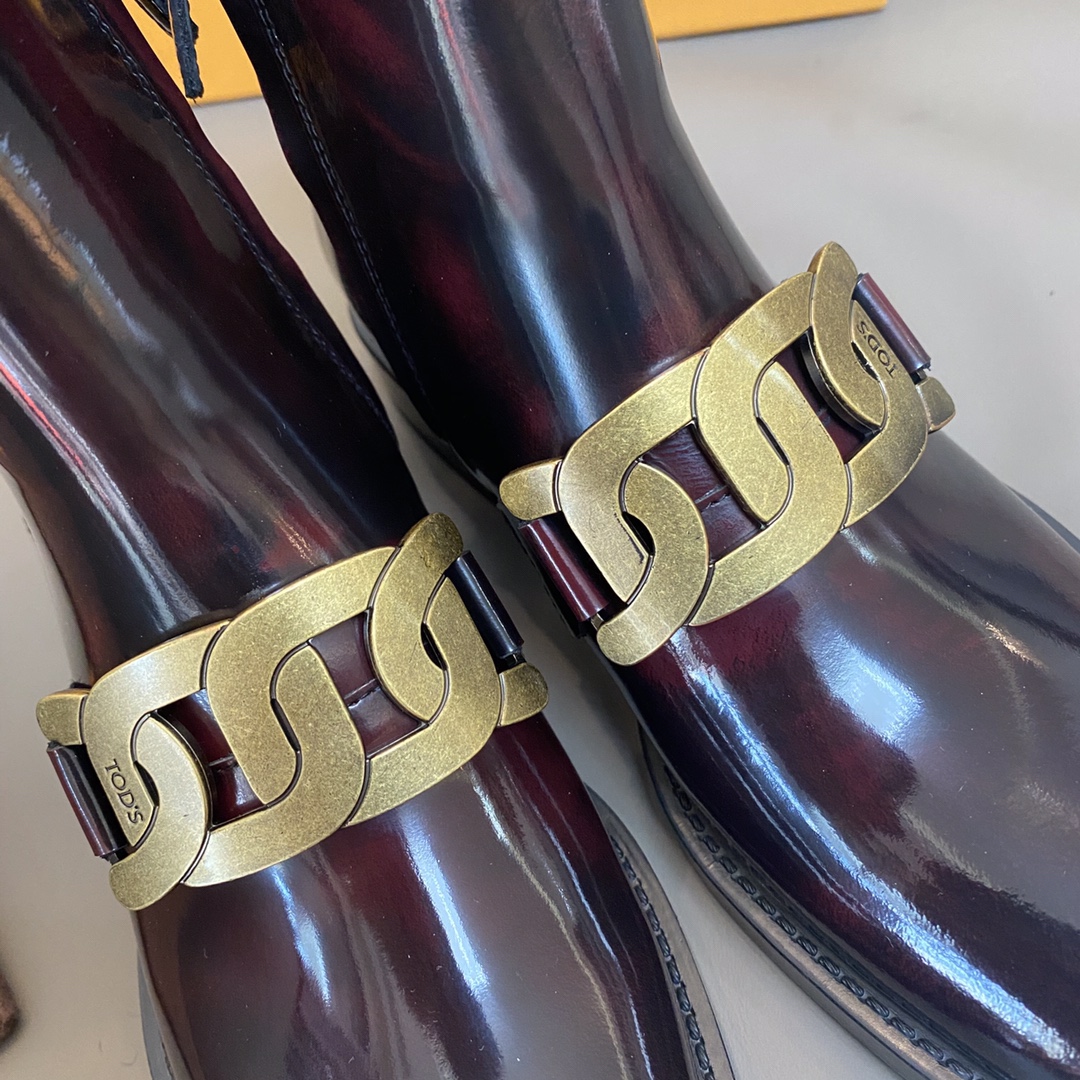 TOD'S 𝙏𝙊𝘿𝙎 Todds 2020 autumn and winter new short boots ✔️ metal buckle short boots import open edge bead cowhide
