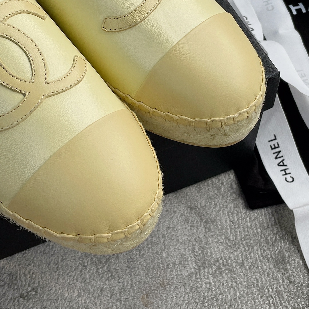 CHANEL fisherman shoes custom mixed sheepskin imported leather embryo leather upper soft inner cushion sheepskin