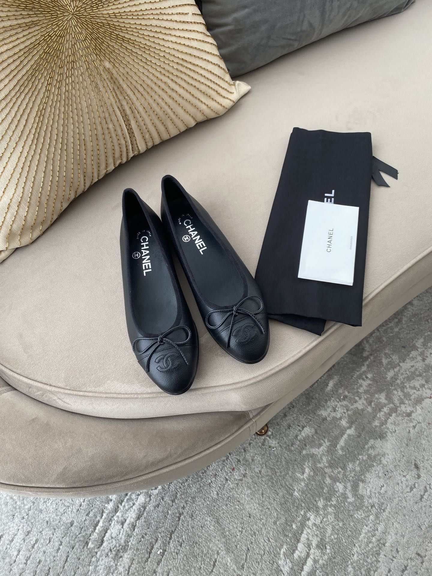 CHANEL ballet shoes Imported custom leather Italy imported leather outsole