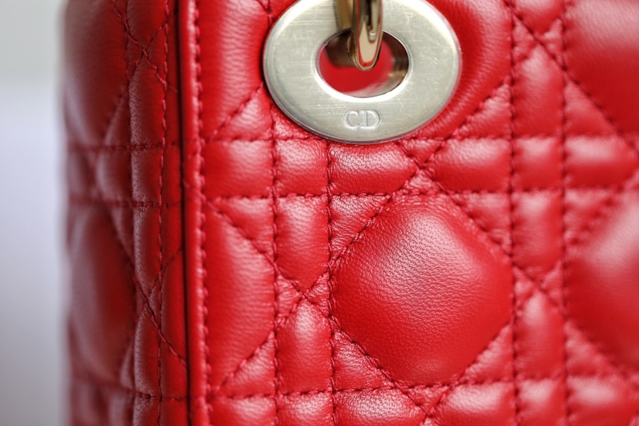 Lady red rattan lacquered GR original sheepskin mini Three compartments