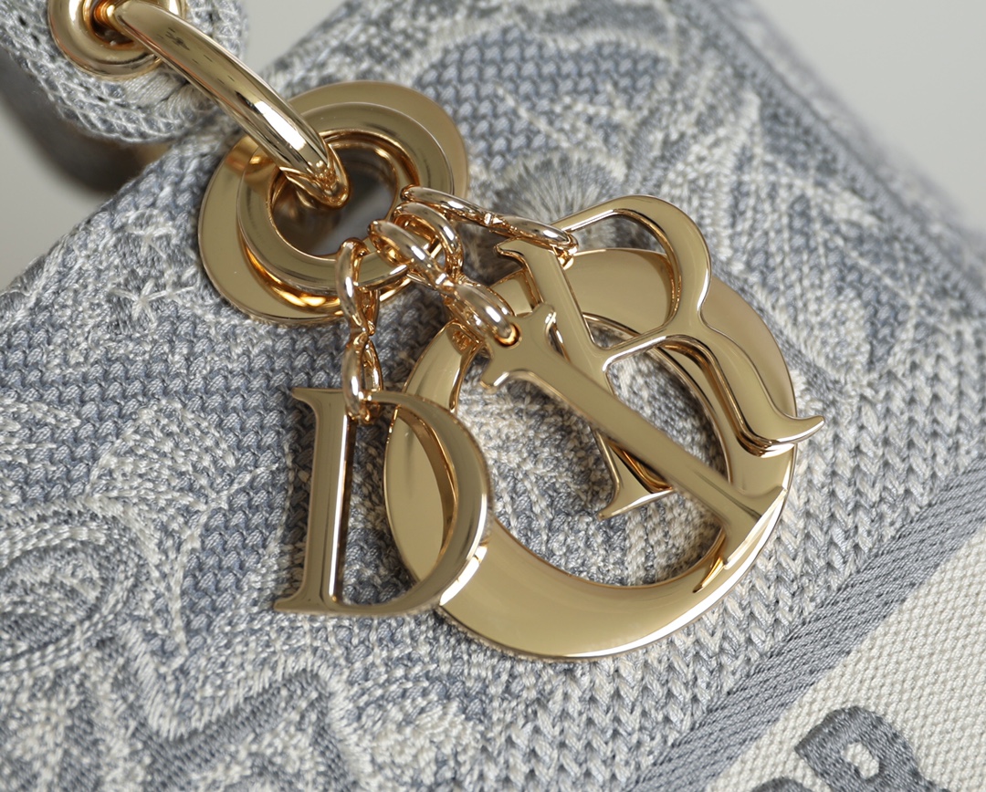 DIOR LADY-D-LITE five compartment daffy bag embroidered tiger gray