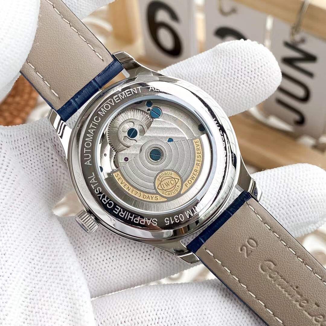 IWC- Fine men's watches Fully automatic mechanical movement, top 316 steel case and strap