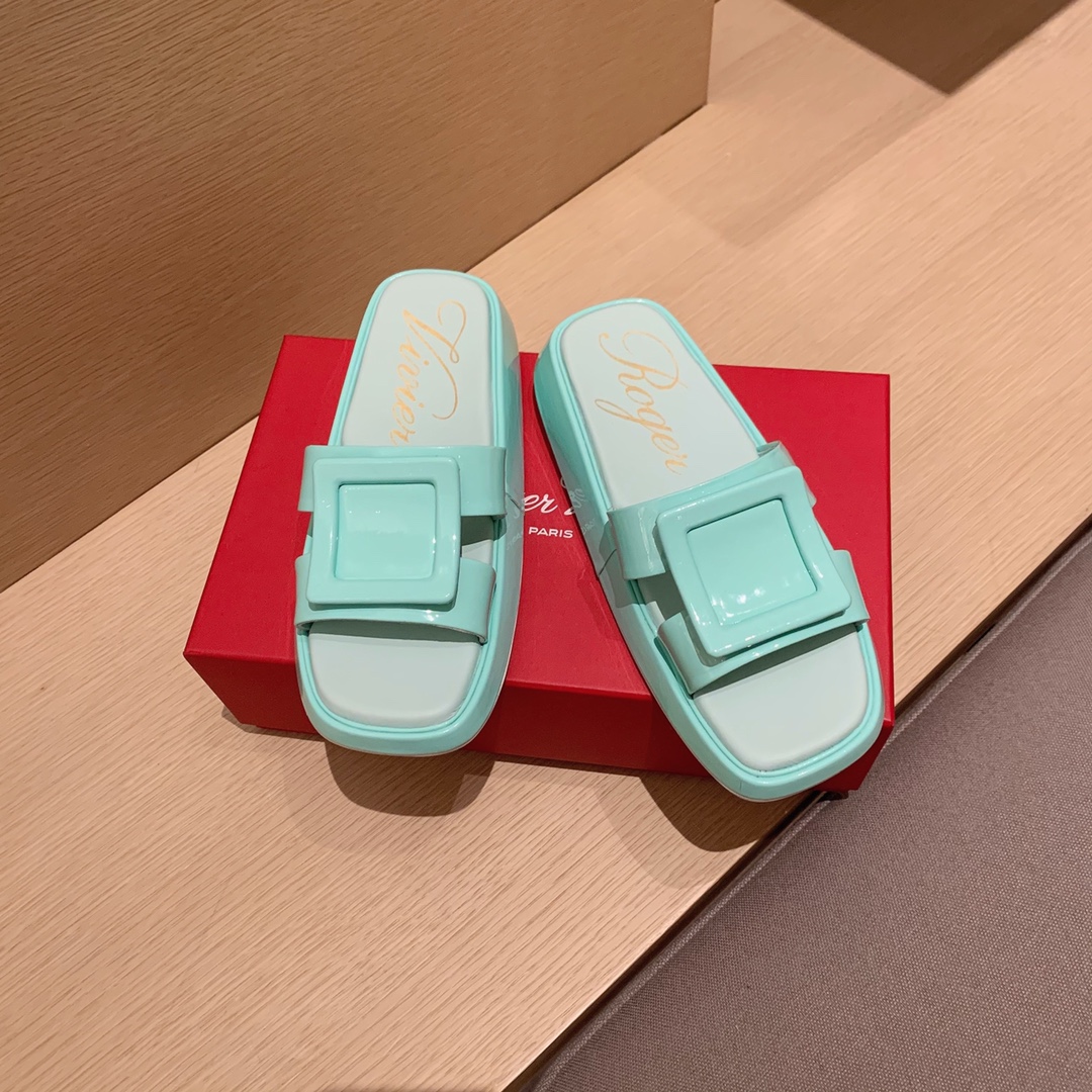 Roger Vivier | 𝟐𝟎𝟐𝟏/𝐒𝐒 𝐧𝐞𝐰 RV Top Edition Diamond Buckle Slippers Swarovski Crystal Diamonds