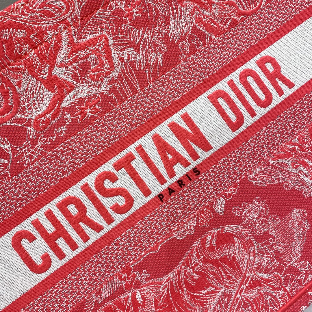 DIOR TOTE Tiger Embroidery Fluorescent Collection