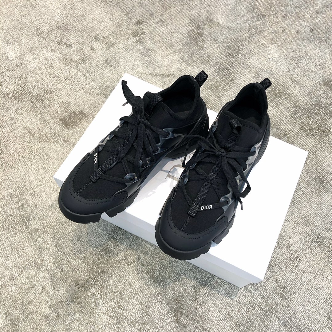 DIOR Imported Stretch Lycra TPU Outsole Kaleidoscope Print Sneakers Black