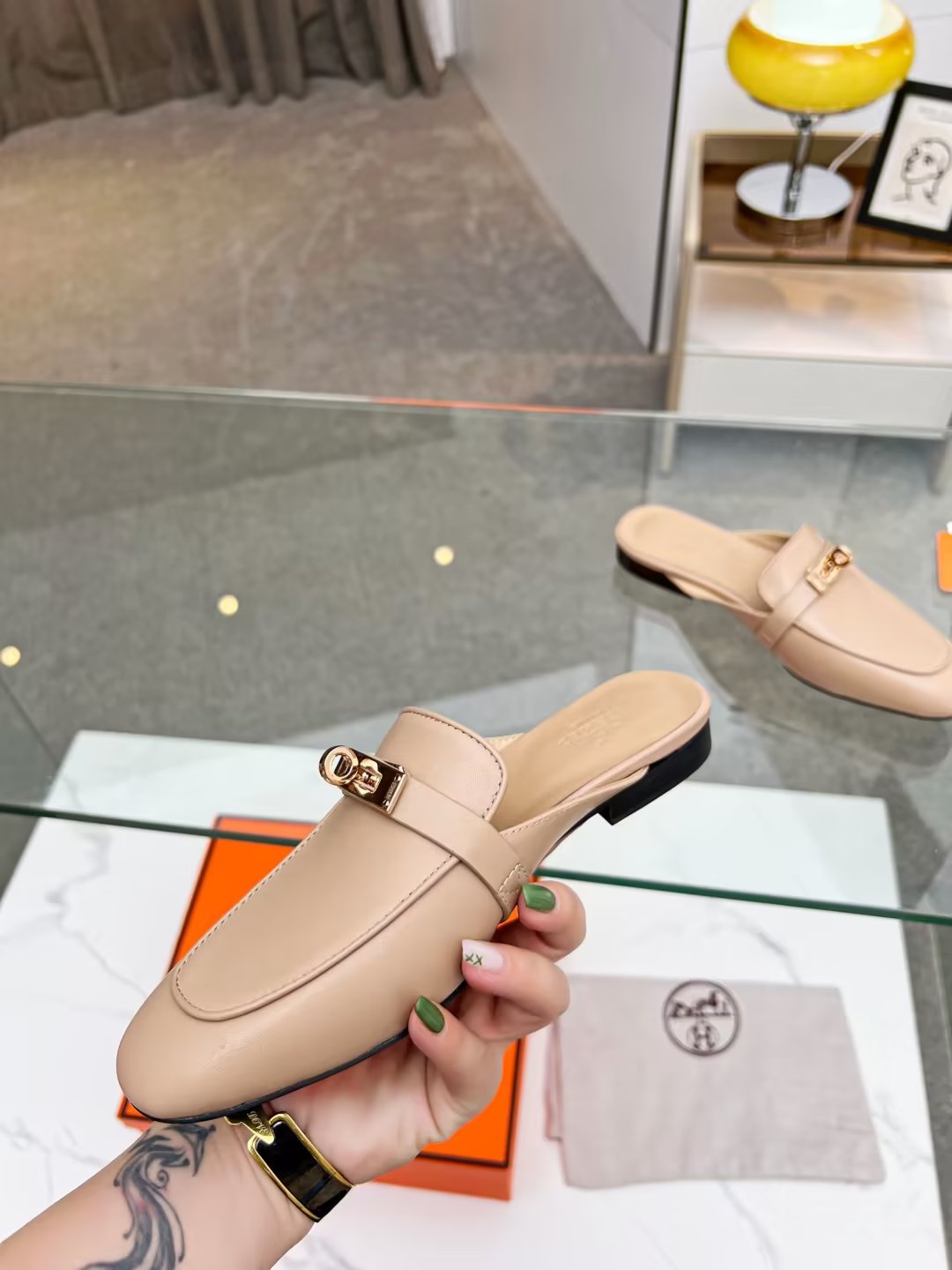 Hermes early spring new slippers