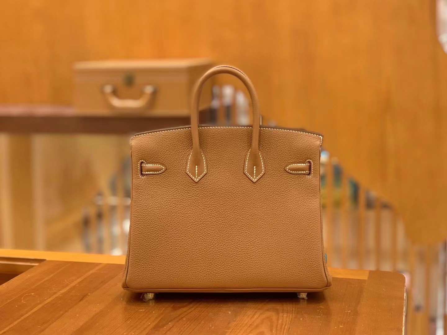 Birkin gold brown gold buckle togo France original beeswax thread