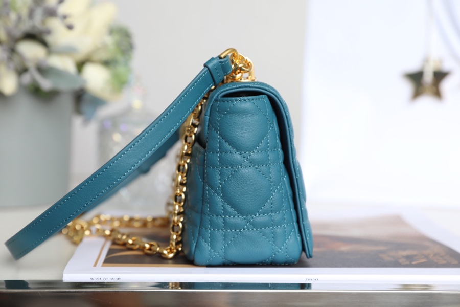 [DlOR CARO] Deep Sea Blue Soft Cow Leather Rattan Check DR-081