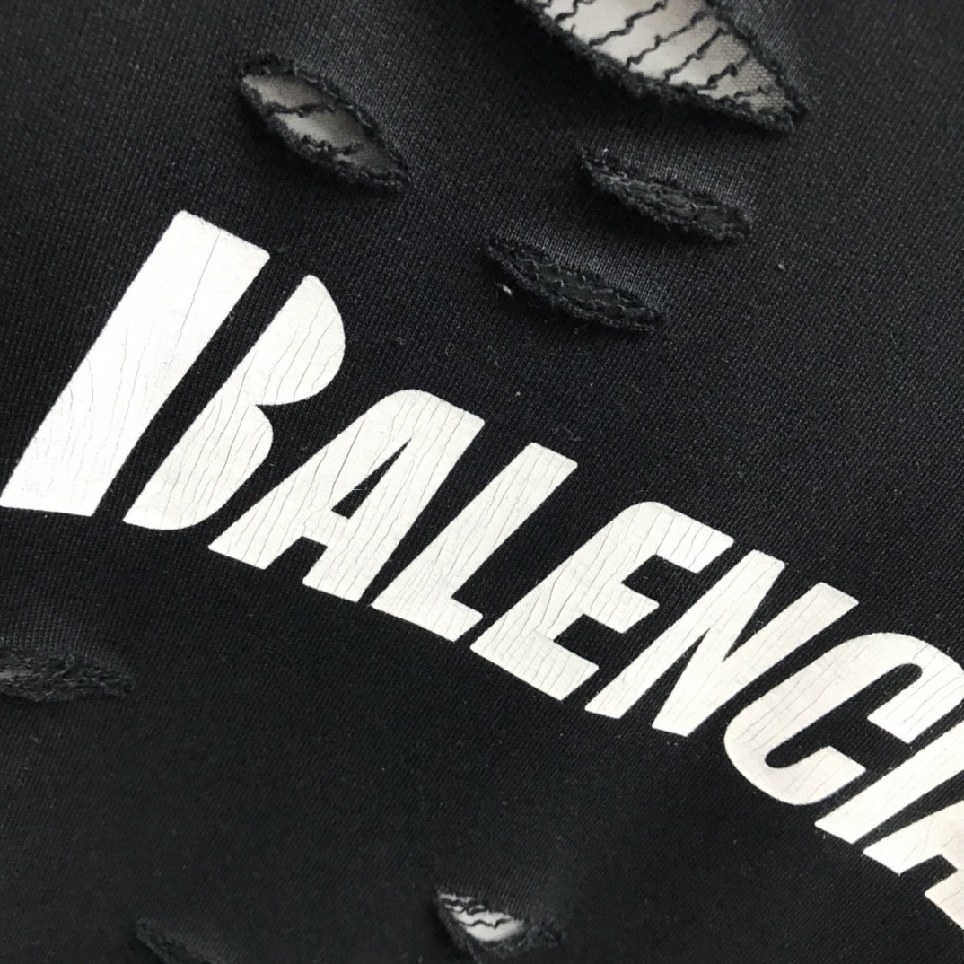 Balenciaga ripped double layer hoodie