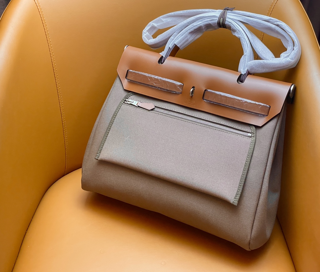 Herbag 31 inner seam gold brown with olive green silver buckle