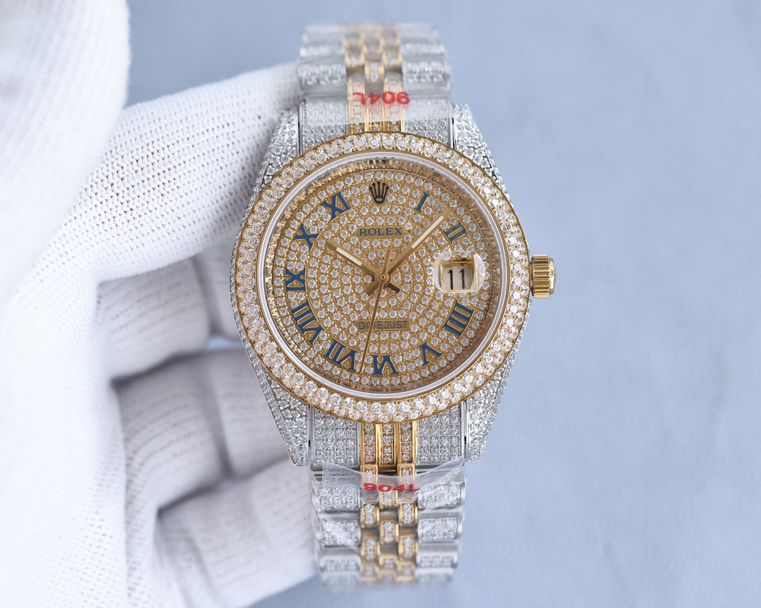 Rolex full diamond local luxury version 18k nanotechnology