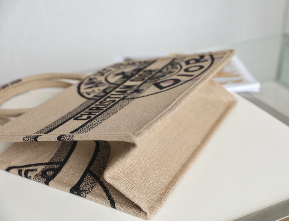 DIOR TOTE beige linen canvas