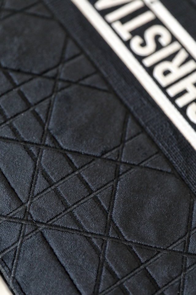 DIOR TOTE embroidered vine check black