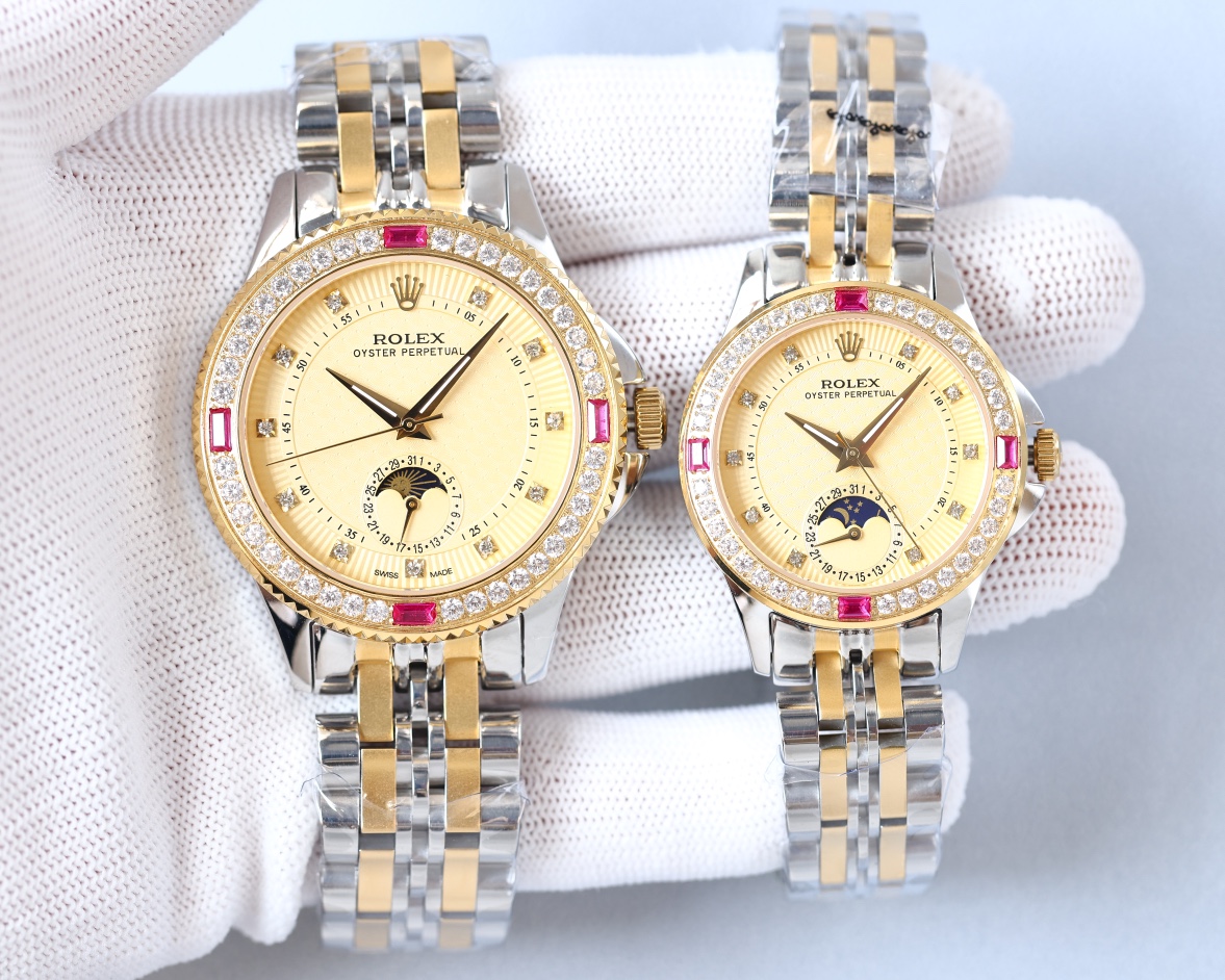 Rolex Classic Series Couple Mechanical Moon Phase Watches