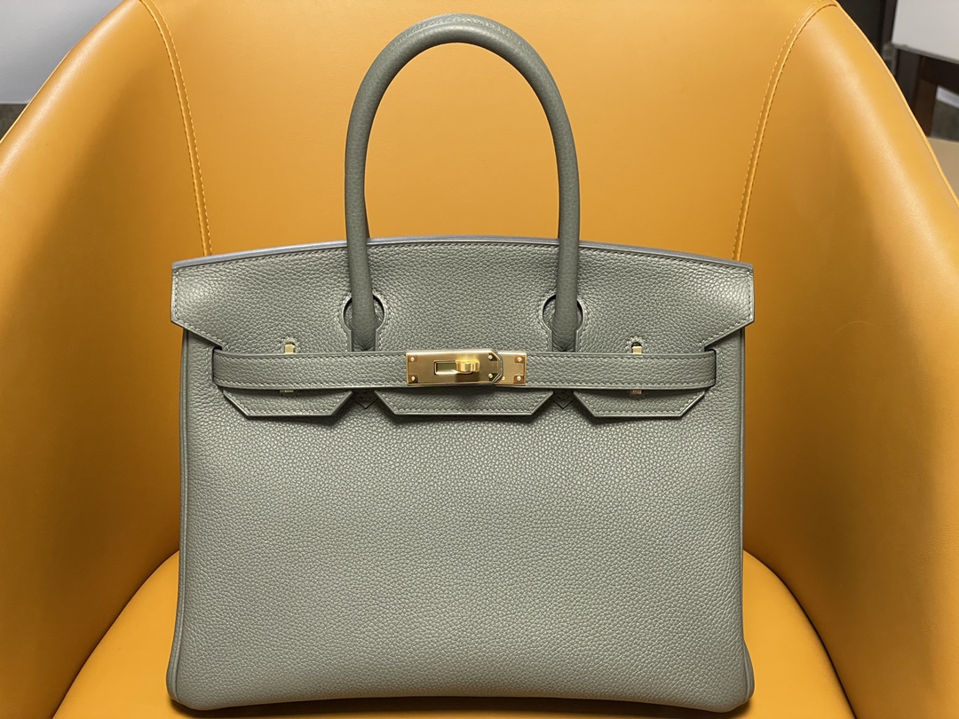Birkin30 Almond Green Togo Gold Button