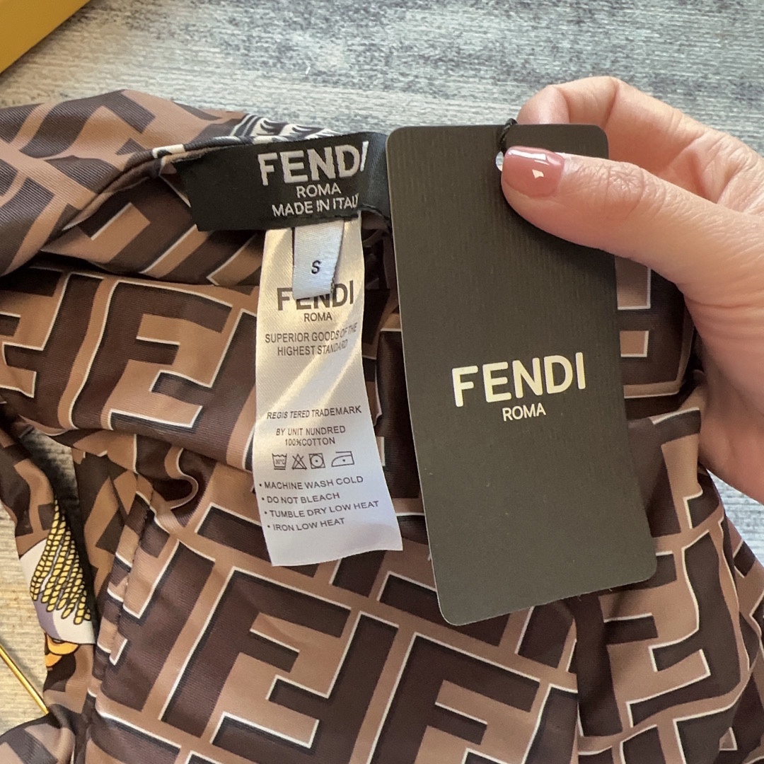 fend* x versac* joint f letter chain print strap one-piece swimsuit