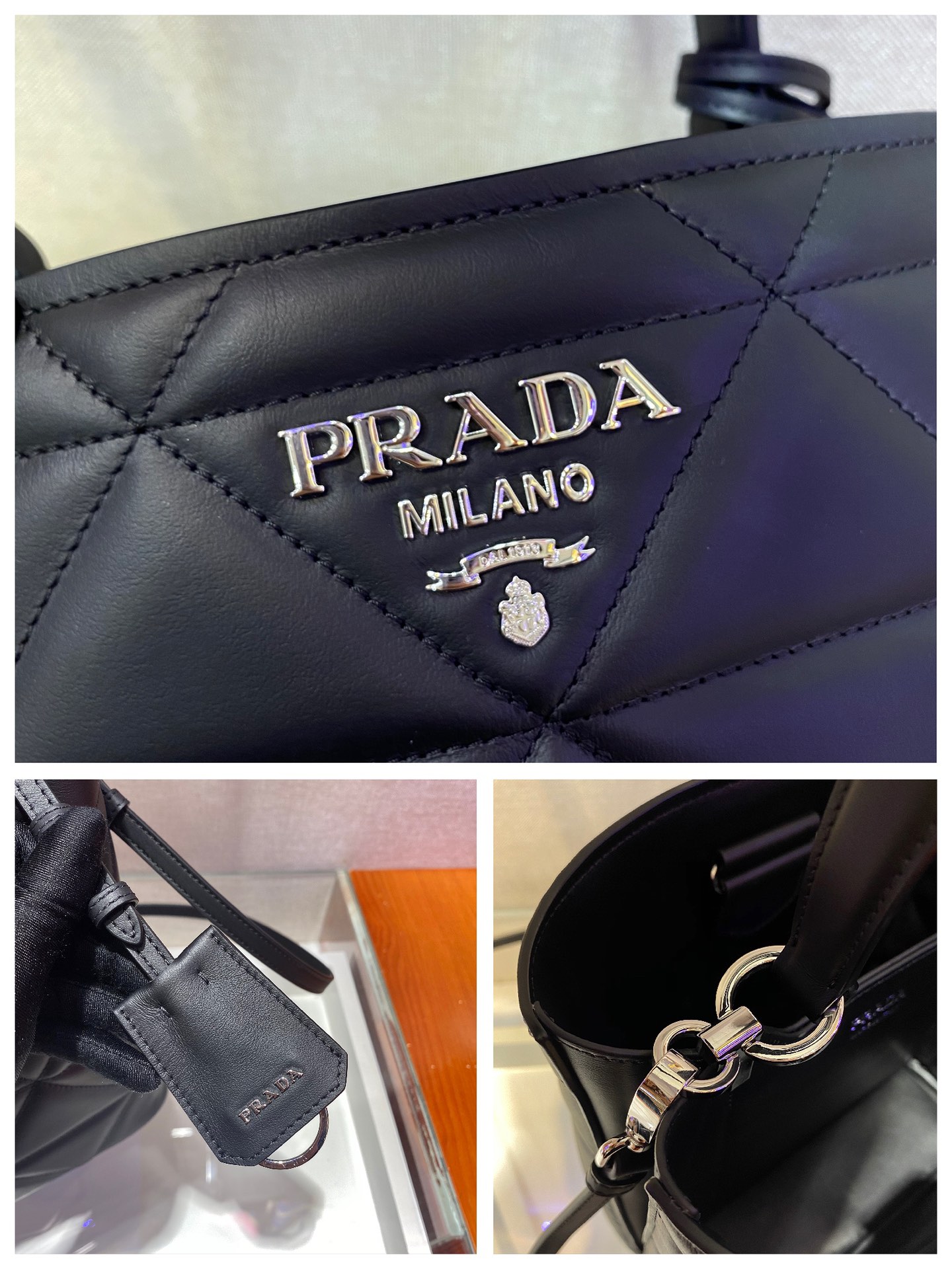 𝐏𝐑𝐀𝐃𝐀 Double handbag 1BA212