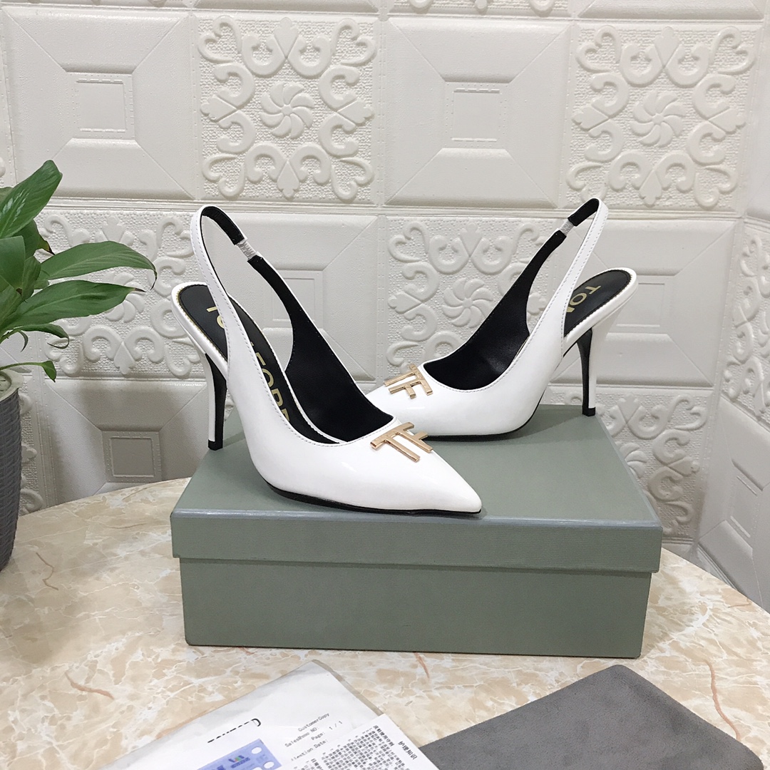 𝐓𝐎𝐌𝐅𝐎𝐑𝐃｜𝟐𝟎𝟐𝟑𝐒𝐒/𝐧𝐞𝐰 TOM high heeled bag toe sandals Original black leather outsole