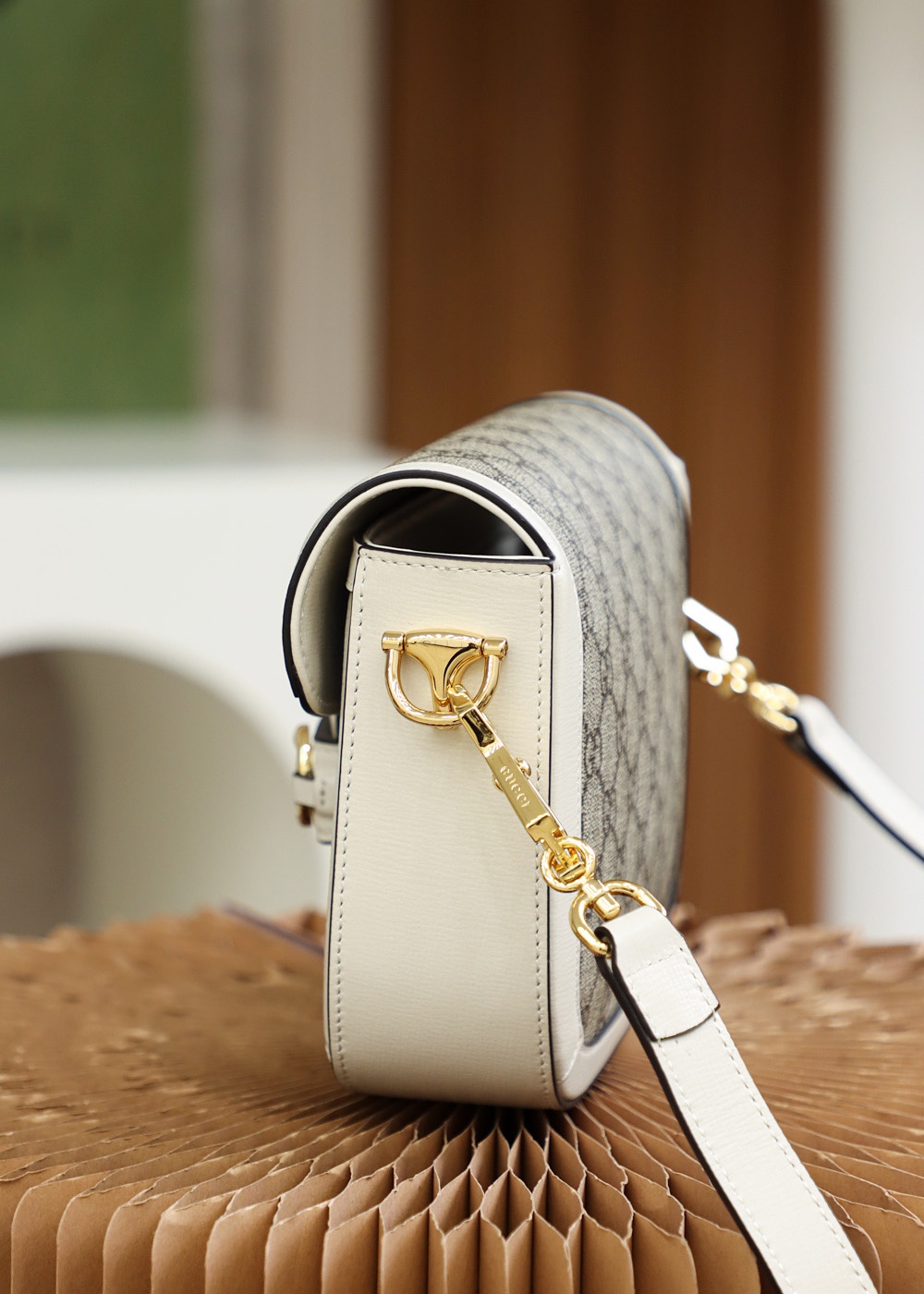 GUCCI 𝟭𝟵𝟱𝟱 𝙈𝙞𝙣𝙞 Horsebit Buckle Series Genuine Leather #658574#