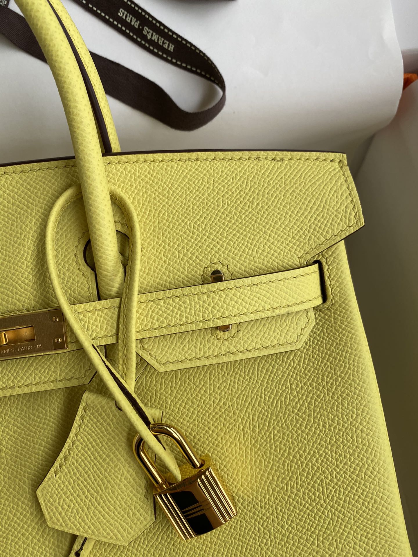 Birkin 25cm Epsom Leather Lemon Yellow 🍋 Gold Buckle