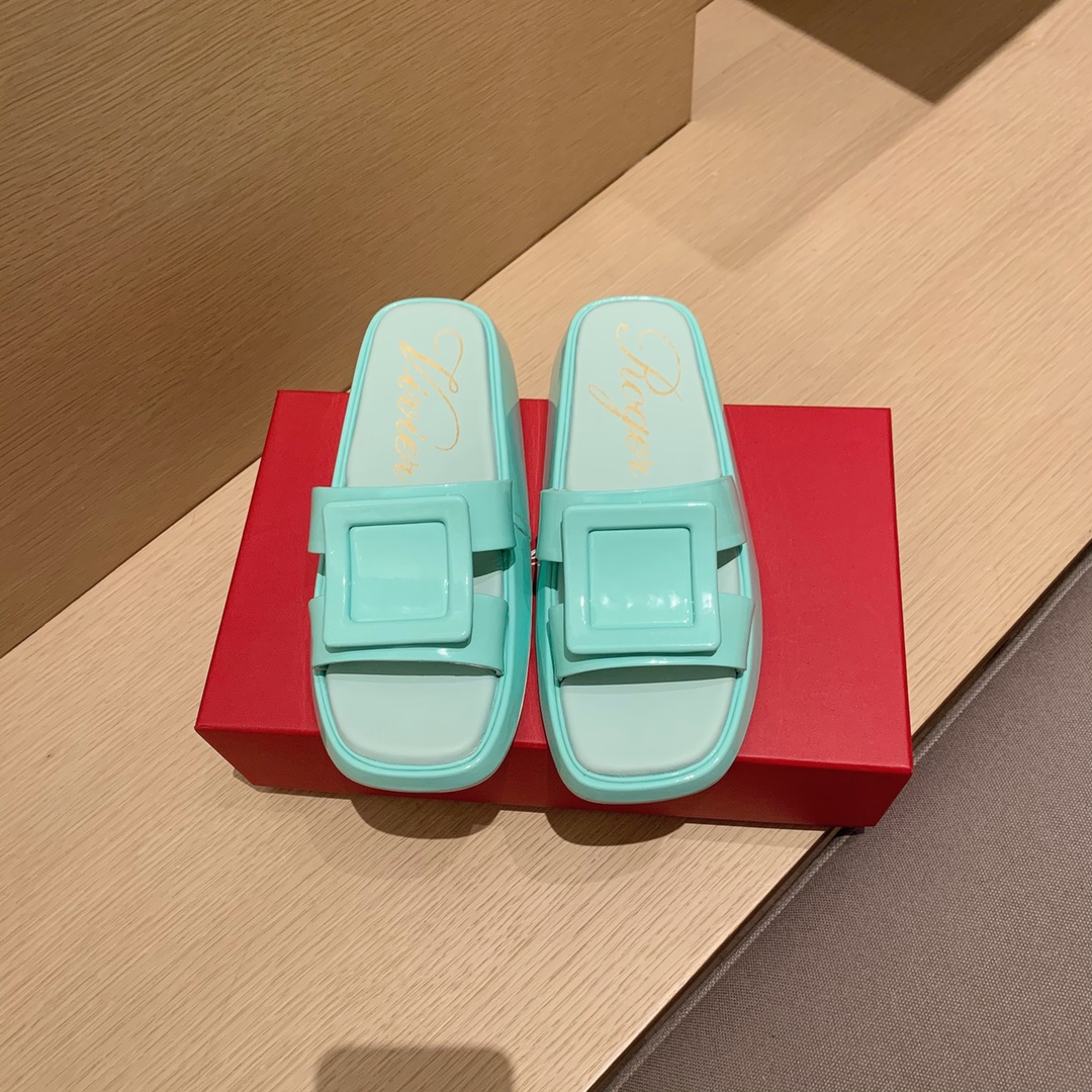 Roger Vivier | 𝟐𝟎𝟐𝟏/𝐒𝐒 𝐧𝐞𝐰 RV Top Edition Diamond Buckle Slippers Swarovski Crystal Diamonds