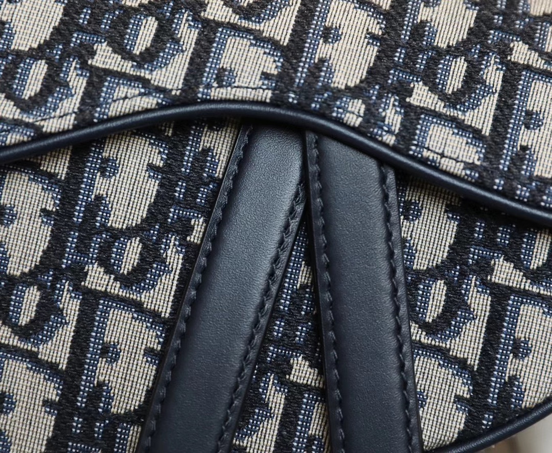 Dior Oblique Old Flower Saddle Handbag