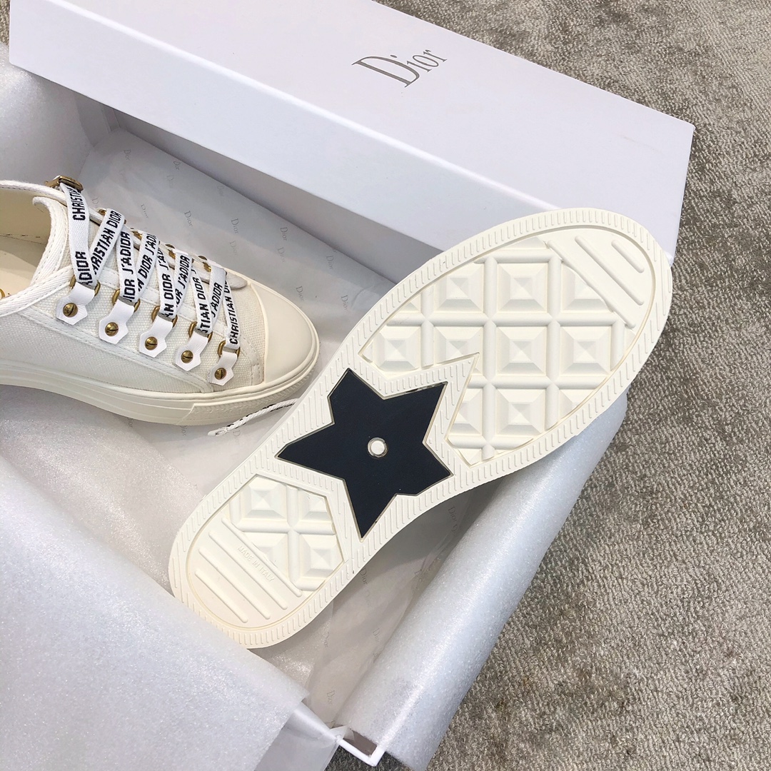 DIOR alphabet shoes white Water-dyed sheepskin lining Private moulded outsole Private moulded brass buckle