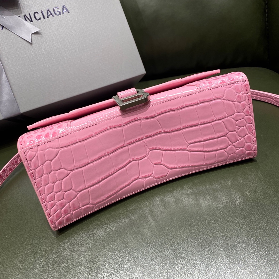 BALENCIAGA 𝐇𝐨𝐮𝐫𝐠𝐥𝐚𝐬𝐬𝐬 𝐒 crocodile-textured cowhide