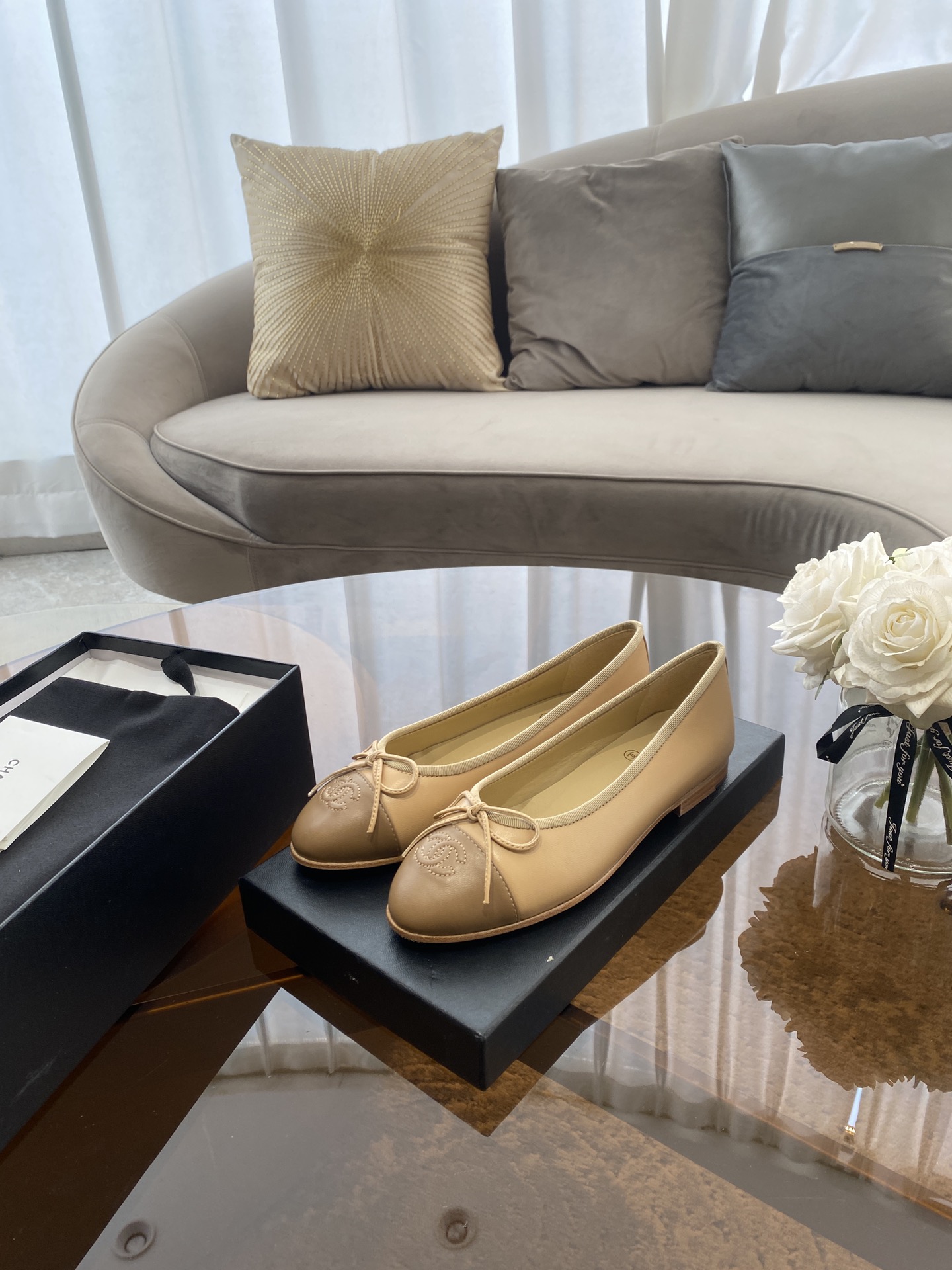 CHANEL ballet shoes Imported custom leather Italy imported leather outsole