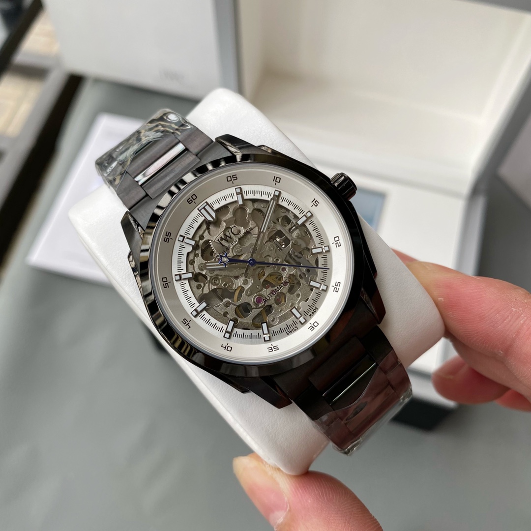 IWC- Simple three-hand skeleton men's boutique watch Automatic Japan Citizen 82S0 skeleton movement