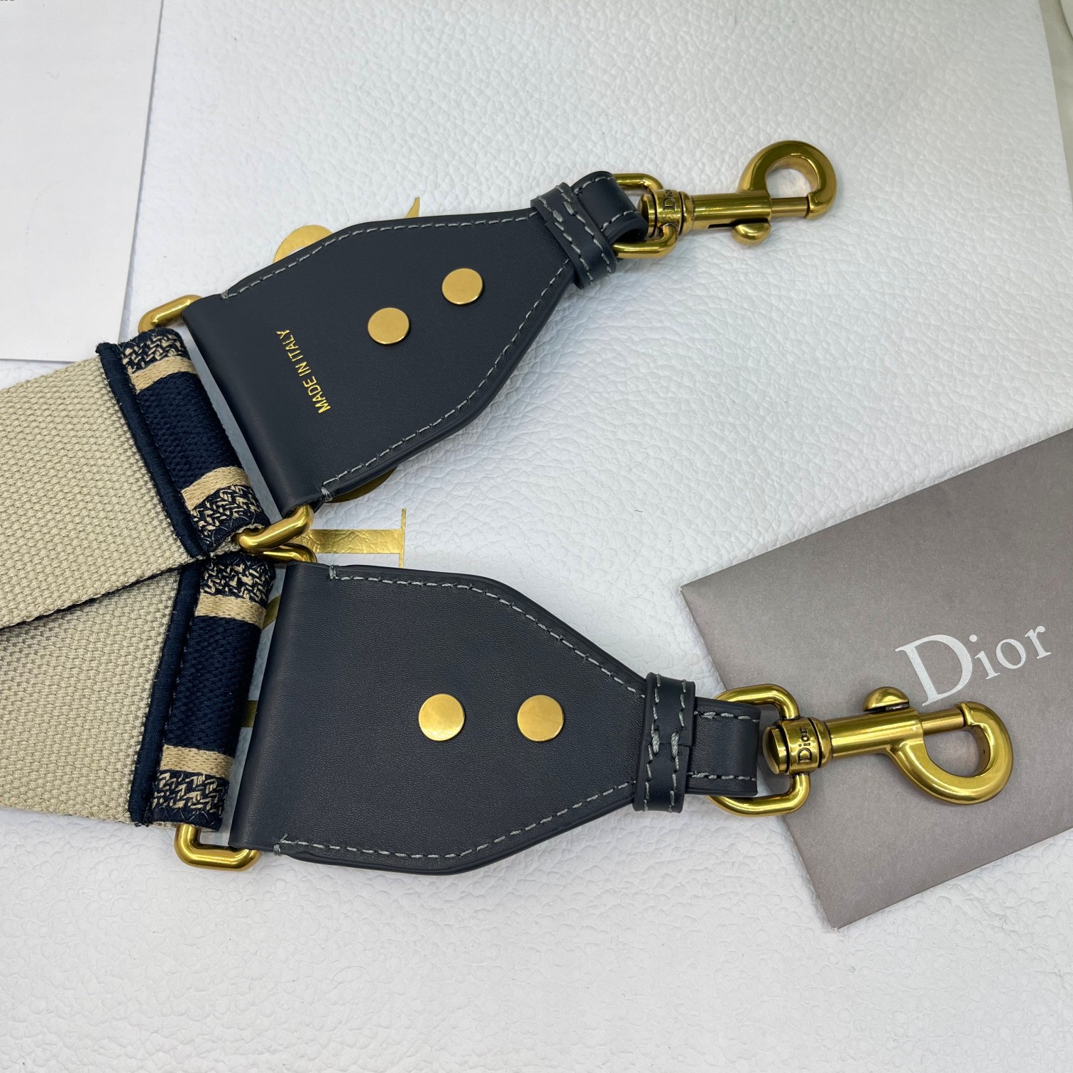 Dior letter blue shoulder strap