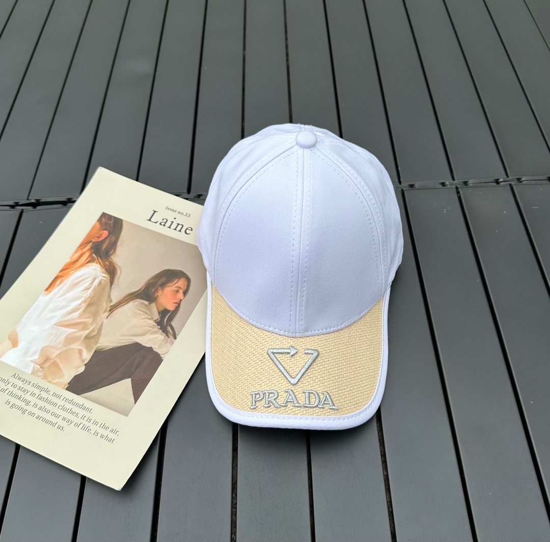 prada classic triangle logo baseball cap