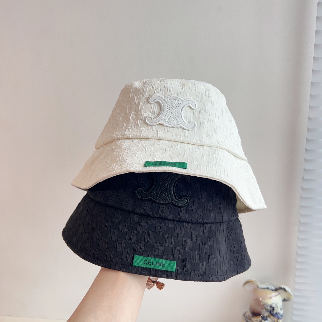 CELINE 2023 new Arc de Triomphe fisherman hat bucket hat