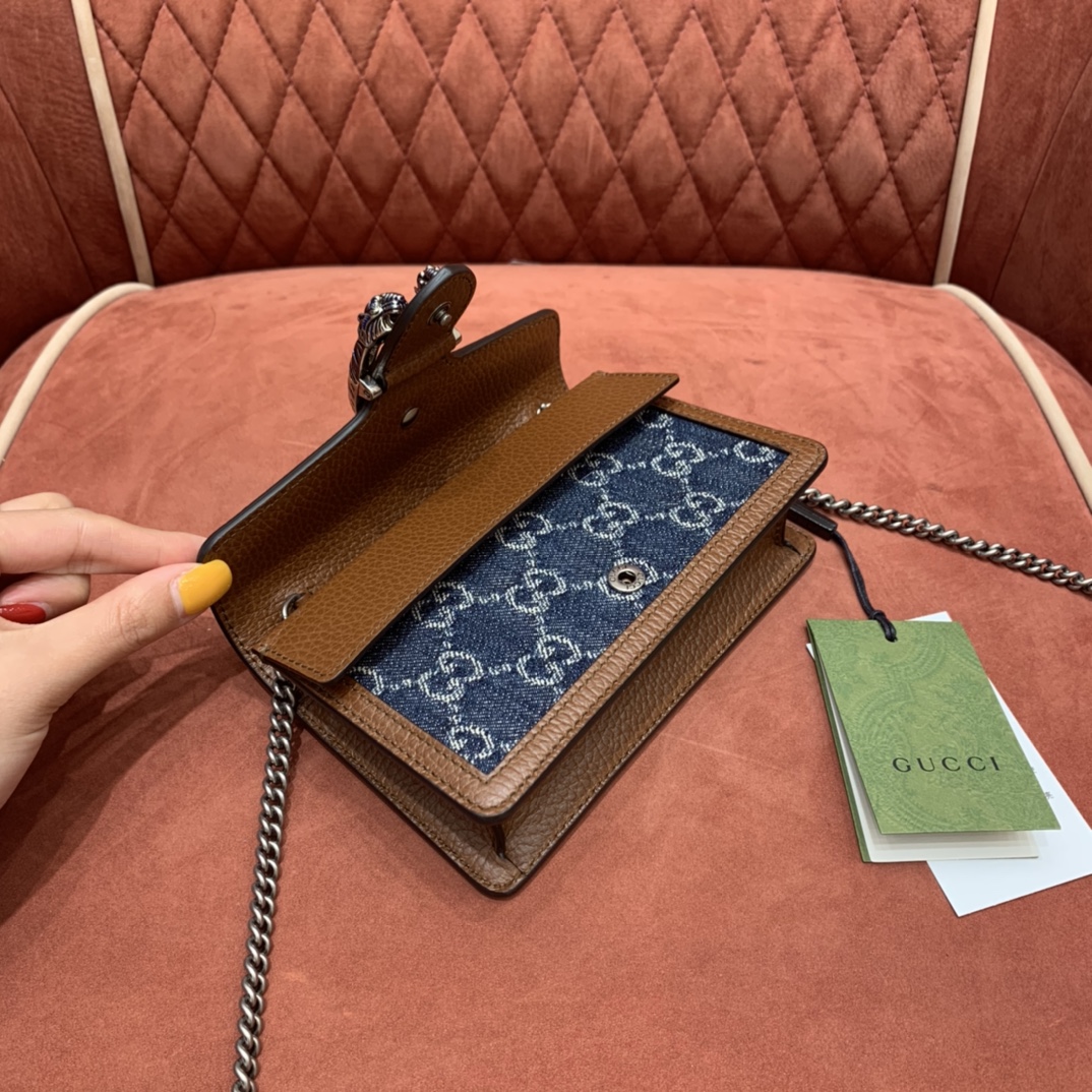 GUCCI 𝙂𝙐𝘾𝘾𝙄 𝘿𝙀𝙉𝙄𝙈 Denim Series Denim Dionysus Mini 16 # 476432