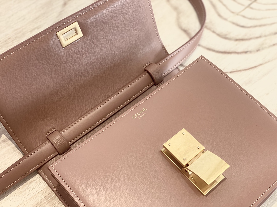 𝐂𝐞𝐥𝐢𝐧𝐞 Box Teen bag in polished calfskin