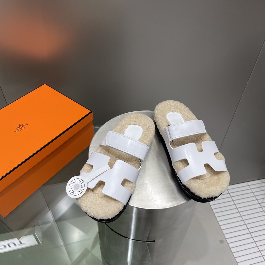 Hermes teddy fur uncle shoes