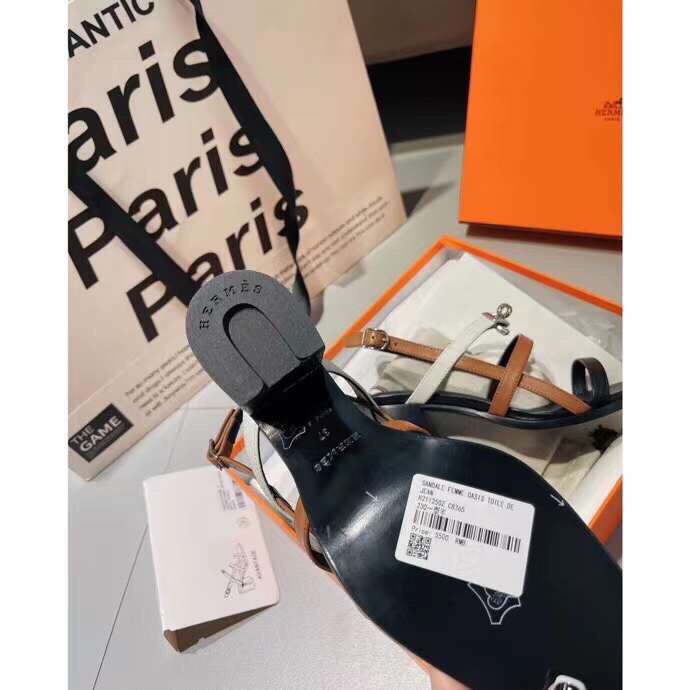 Hermes 6.5cm medium heel sandals