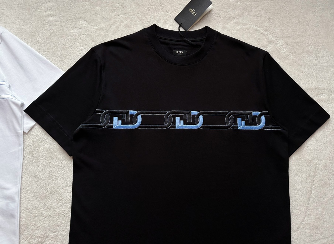 Fendi...O'Lock Large Embroidered T-Shirt