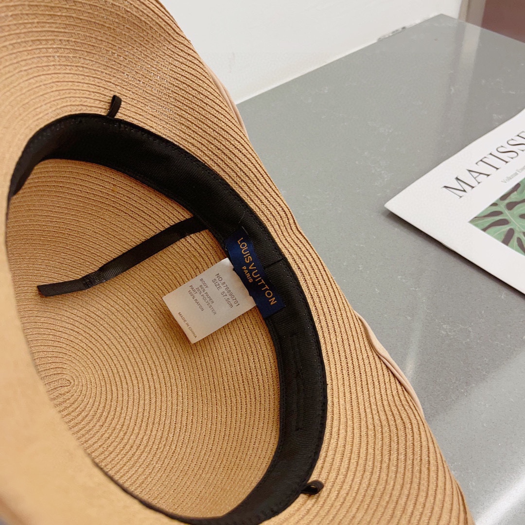 Louis Vuitton Straw Hat with Rolled Hem and Presbyopic Webbing