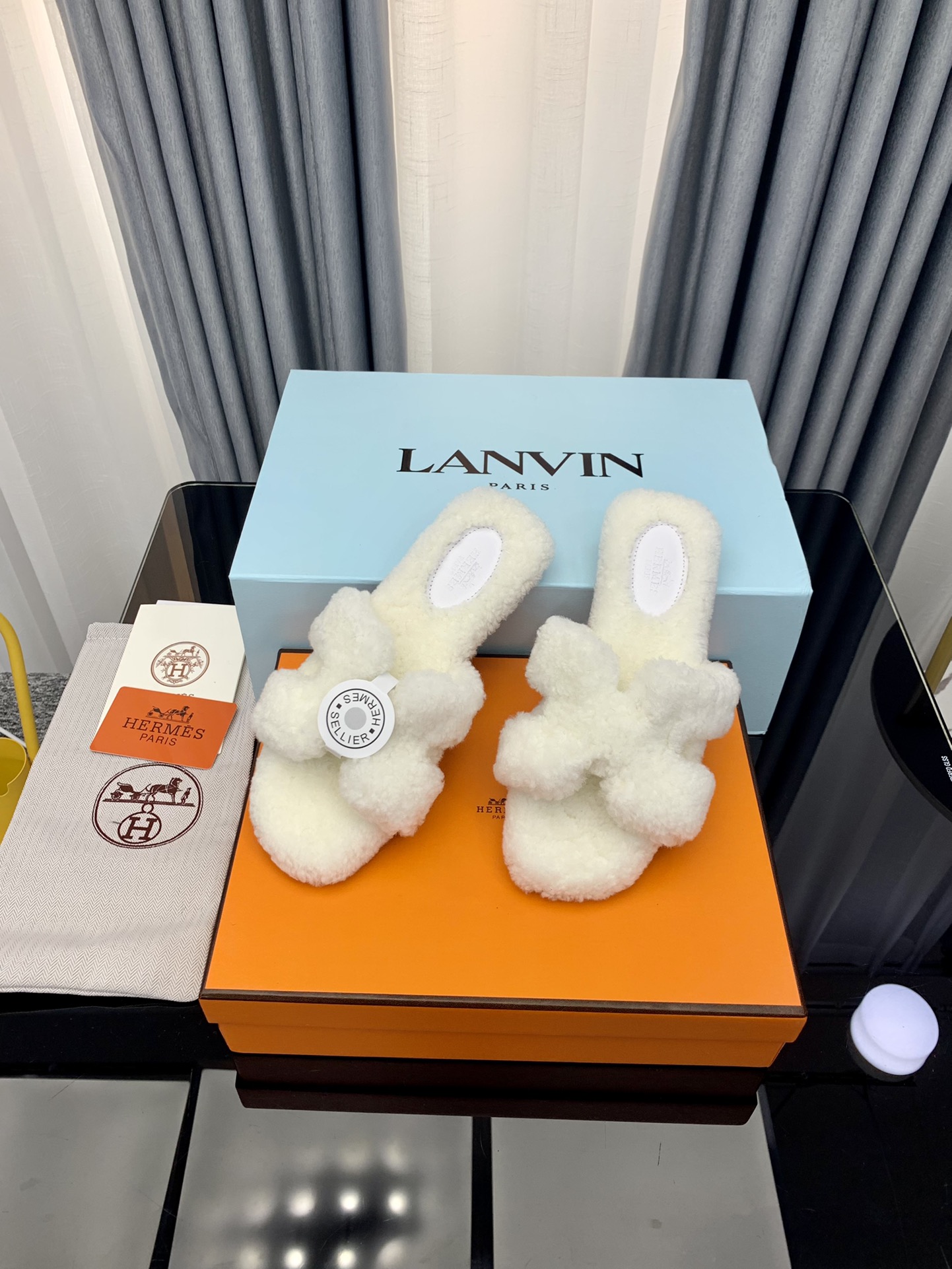 Hermes Autumn and Winter Flat Fur Drags