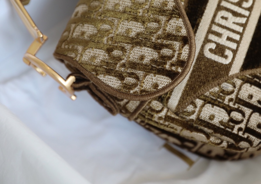 Dior Oblique Velvet Saddle Brown