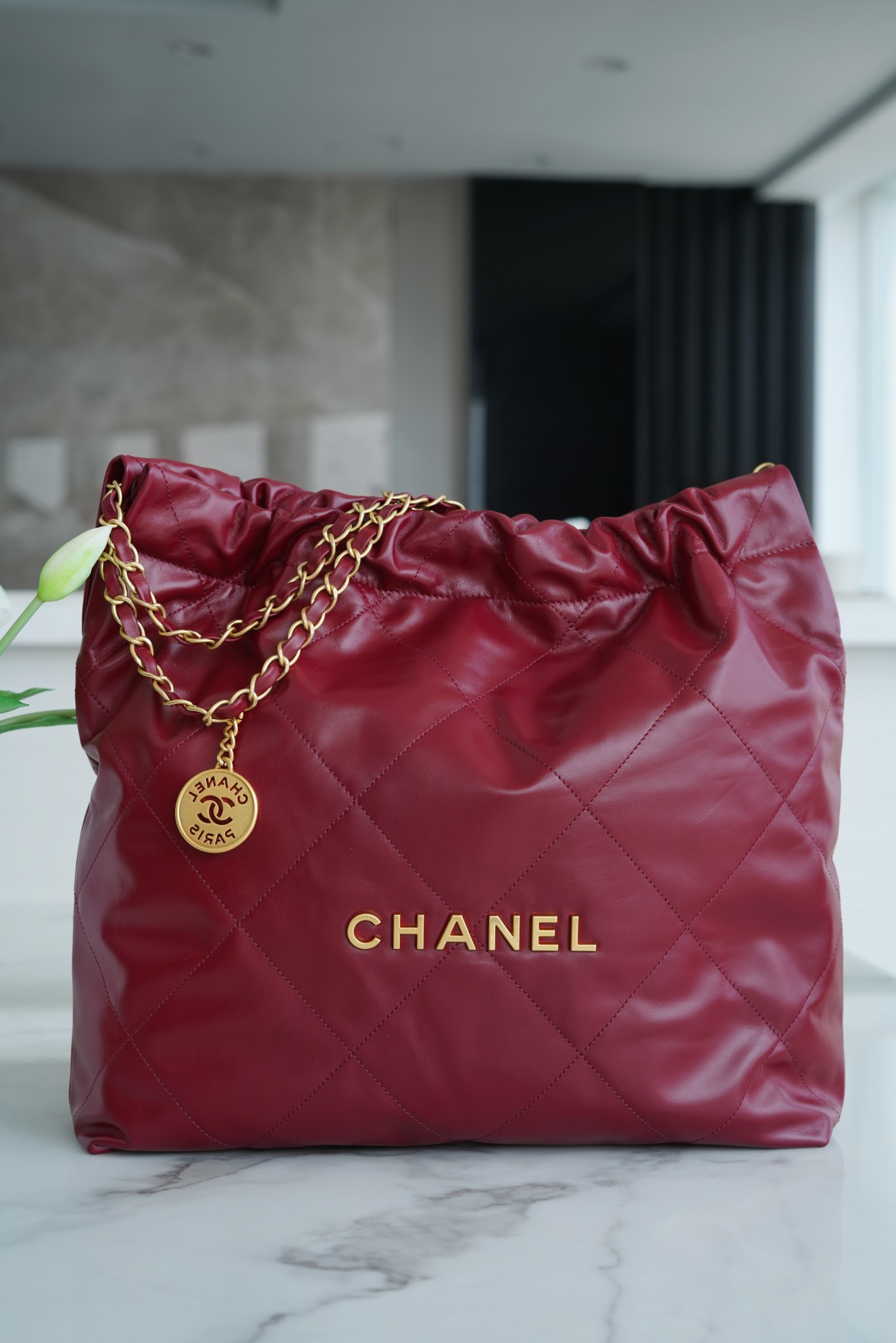 𝗖𝗛𝗔𝗘𝗡𝗟✦ 𝟐𝟐𝗣Spring/Summer New 𝟐𝟐Handbag Genuine Tail Leather Carmine