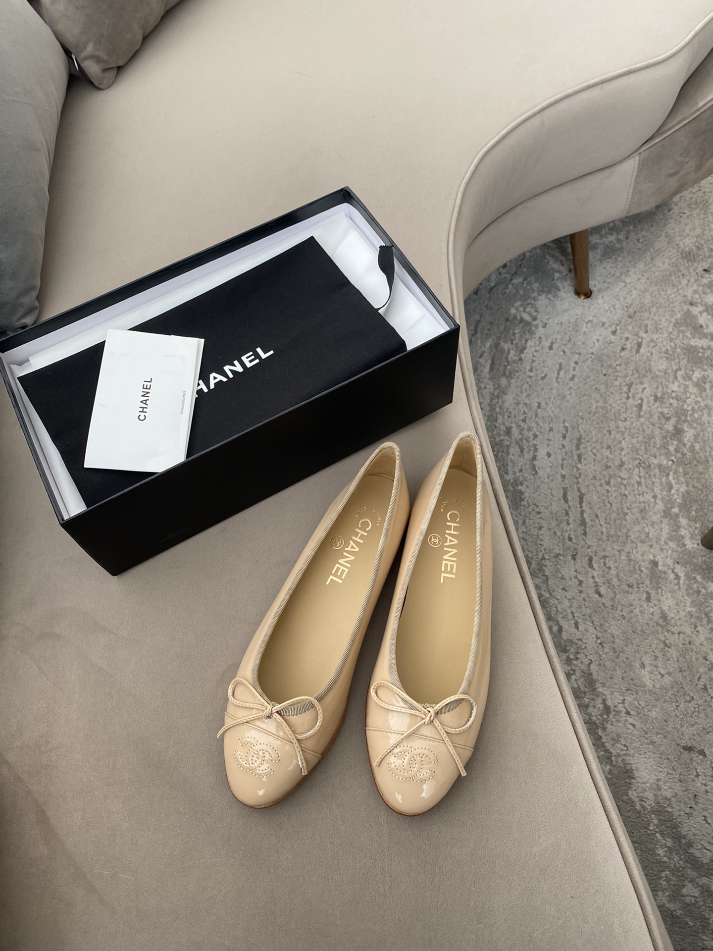 CHANEL ballet shoes Imported custom leather Italy imported leather outsole